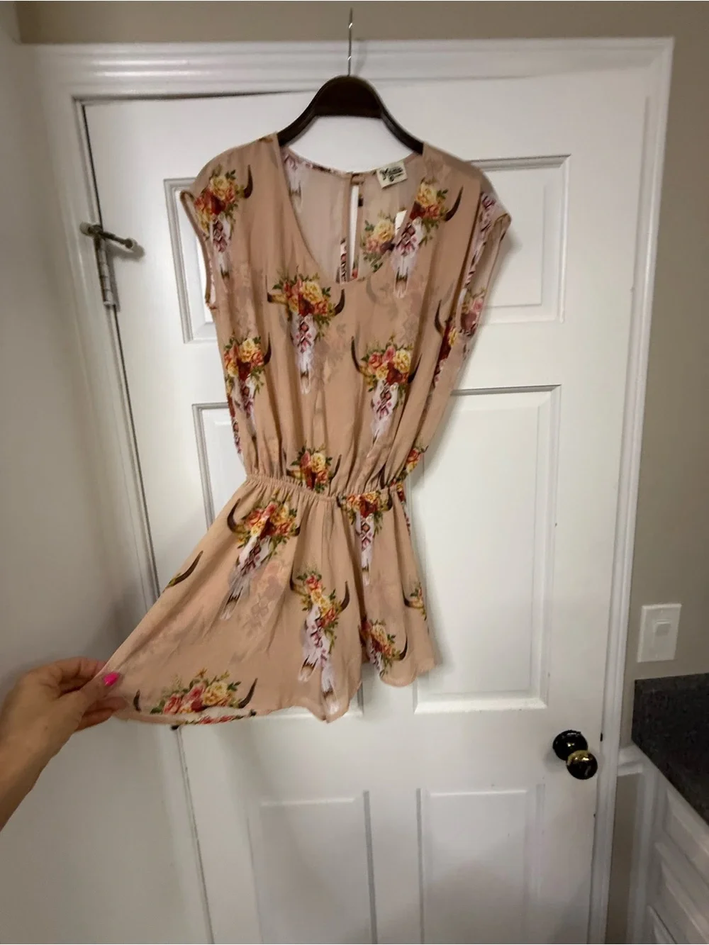 Show Me Your MuMu Blush Floral Keyhole Romper
